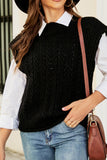 Black Chevron Knit Sleeves Pullover Vest