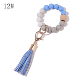 Paziye Bangle Keychain | Silicone Wristlet Key Ring | Bead Bracelet