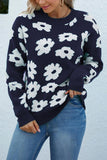 Flower Knitting Pullover Sweater