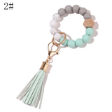 Paziye Bangle Keychain | Silicone Wristlet Key Ring | Bead Bracelet