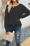 Plain Hollow Out Long Sleeve Sweater