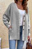 Front Open Button V Neck Knitting Cardigan