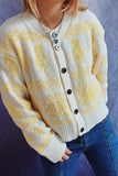 Jingle Bell Knit Open Front Button Sweater Cardigans