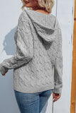 Cable Knit V Neck Hoodies Sweater