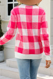 Plaid Colorblock Pullover Sweater