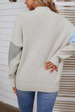 High Neck Color Block Pullover Sweaters