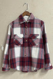 Plaid Button Down Pocketed Shacket Jacket Coats Women Winter Outfits