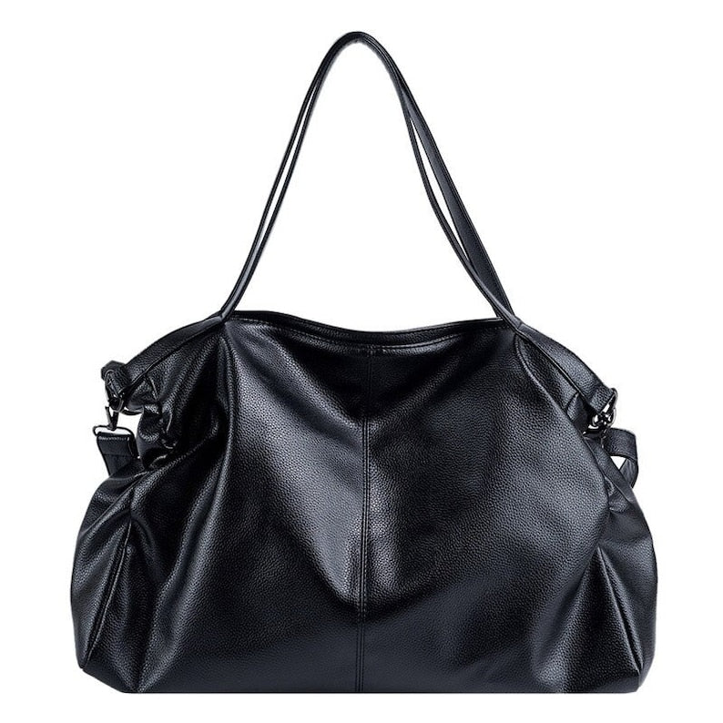 Large Shopper Bag Solid Color Quality Soft Leather