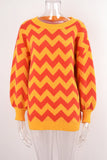 Chevron Color Block Knit Sweaters