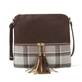 Paziye Plaid Fringed Crossbody Bag