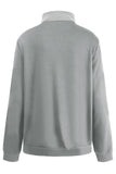 Zipper Turn Down Collar Pockets Long Sleeve Winter Coat Women