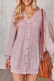 Plain Open Button Loose Knit Cardigans