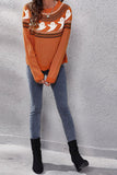 Winter Outfits Ghost Patchwork Knitting Pullover Sweater
