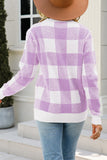 Plaid Colorblock Pullover Sweater