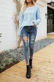 Plain Hollow Out Long Sleeve Sweater