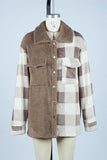 Flannel Fleece Patchwork Plaid Winter Outfits Coat