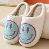 Couple home smiley face soft plush comfy warm slippers