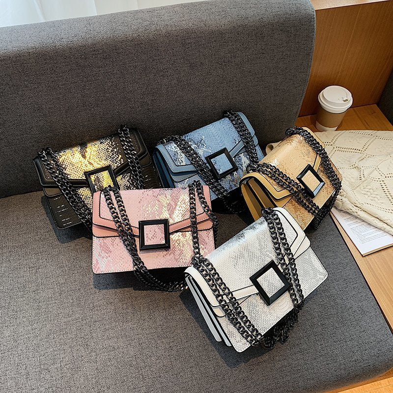 Women's Snake Print Square Shoulder Bag Crossbody Bags