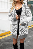 Winter Outfits Open Front Knitting Pockets Cardigan
