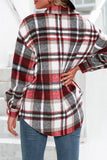 Plaid Flannel Button Down Pocketed Shacket Jacket winter outfits  Coats