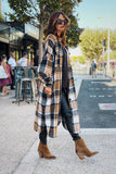 Plaid Flannel Shacket Jacket Maxi Length Women