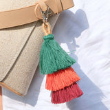 Paziye Creative Ethnic Style Tassel Keychain Bohemian Bag Pendant
