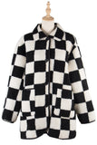 Checked Plaid Fluffy Winter Outfits Coat