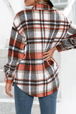 Plaid Flannel Button Down Pocketed Shacket Jacket winter outfits  Coats