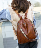 Paziye Brown Vintage Japanese Shoulder Backpack