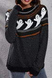 Winter Outfits Ghost Patchwork Knitting Pullover Sweater