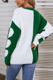 Color Block Heart Knit Sweaters