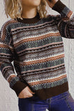 Vintage Stripes Knitting Winter Outfits  Pullover Sweater
