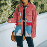 Aztec Denim Jacket Shacket Women