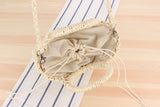 Paziye Semi Circle Straw Crossbody Bag