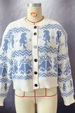 Jingle Bell Knit Open Front Button Sweater Cardigans