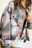 Women's Vintage Aztec Print Loose Shacket Jacket