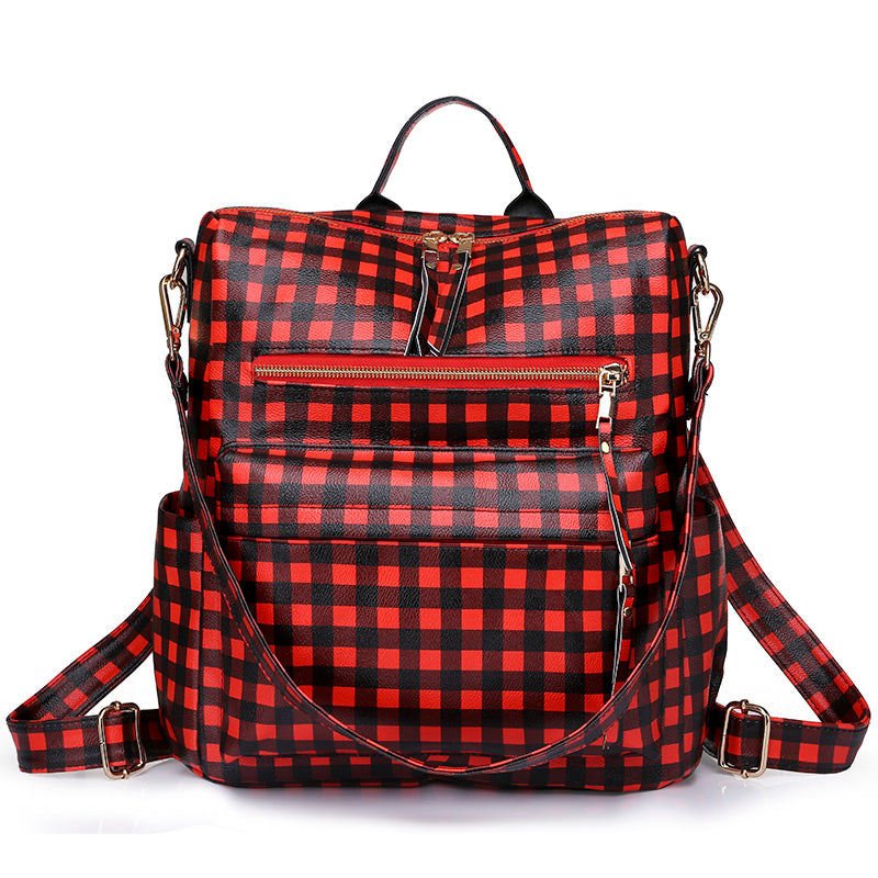 Paziye Large Capacity plaid Backpack