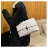 Minimalist Chevron Chain Tote Bag  Women Crossbody Bags