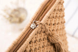 Paziye Boho Tassel Woven Straw Clutch Bag