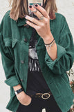 Winter Outfits Turn Down Collar Pockets Button Corduroy Jacket Shacket Women UNISHE Wholesale