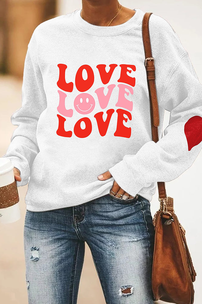 Valentines Day Heart Pullover Longsleeve Sweatshirt