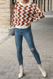 Wave Stripes Long Sleeve Knitting Sweater