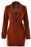 Plain Lapel Collar Open Pockets Winter Outfits Jacket