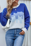 Gradient Color Block Pullover Sweaters