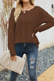 Plain Hollow Out Long Sleeve Sweater
