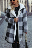 Lapel Plaid Fleece Winter Outfits Coat