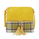 Paziye Plaid Fringed Crossbody Bag