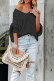 Fall Outfits V Neck Long Sleeve Cable Knit Sweater