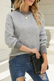 Wave Striped Two Tone Pullover Knit Sweaters