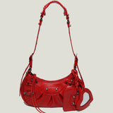 Denim Riveted Shoulder Messenger Shoulder Bag Luxury Brand Handbags Vintage Leather Bag for Women Card Holder